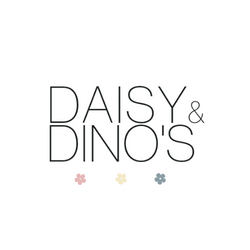 Daisy & Dino's Logo with three small daisy flowers 