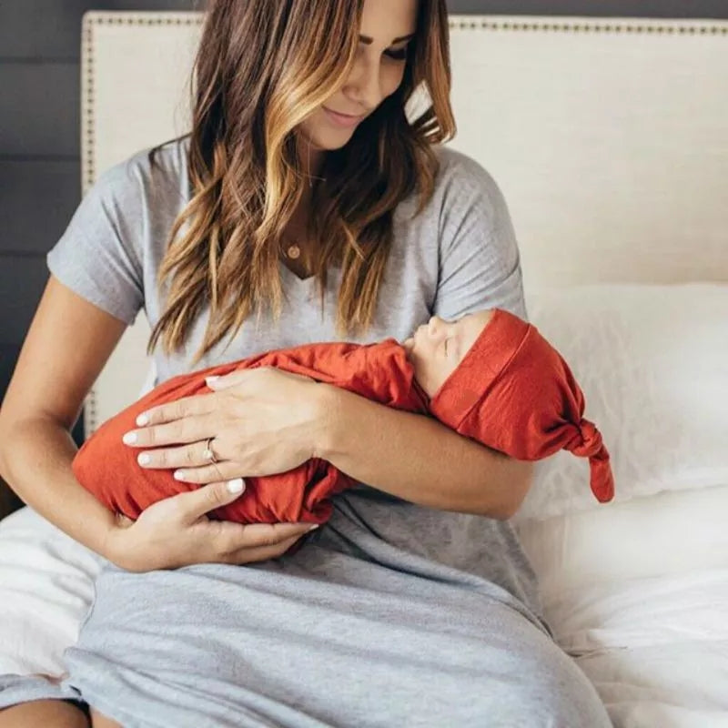 Swaddle blanket and matching hat