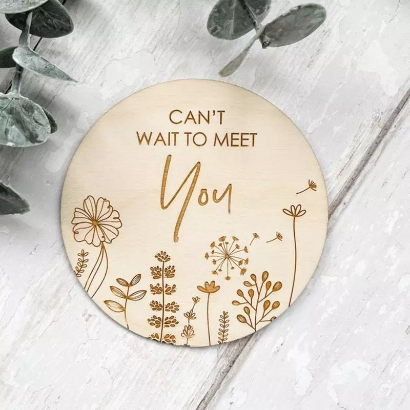 Milestone plaques 'Cant wait to meet you'