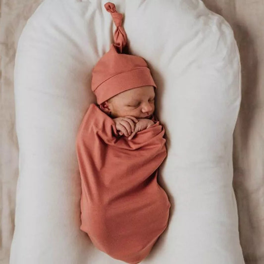 Swaddle blanket and matching hat